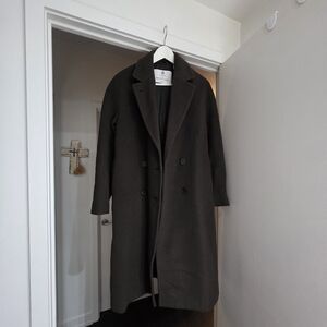 Aritzia Women's The Slouch Coat - (Re)Camel Wool Dark Brown